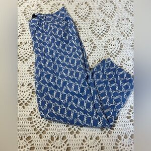 Talbots Blue Butterfly Print The Perfect Crop Size 8 Women’s Cottagecore